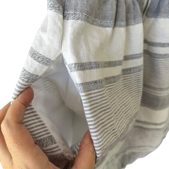 Lou & Grey Women's Striped Linen Racerback Dress Size 10 - Picture 6 of 7